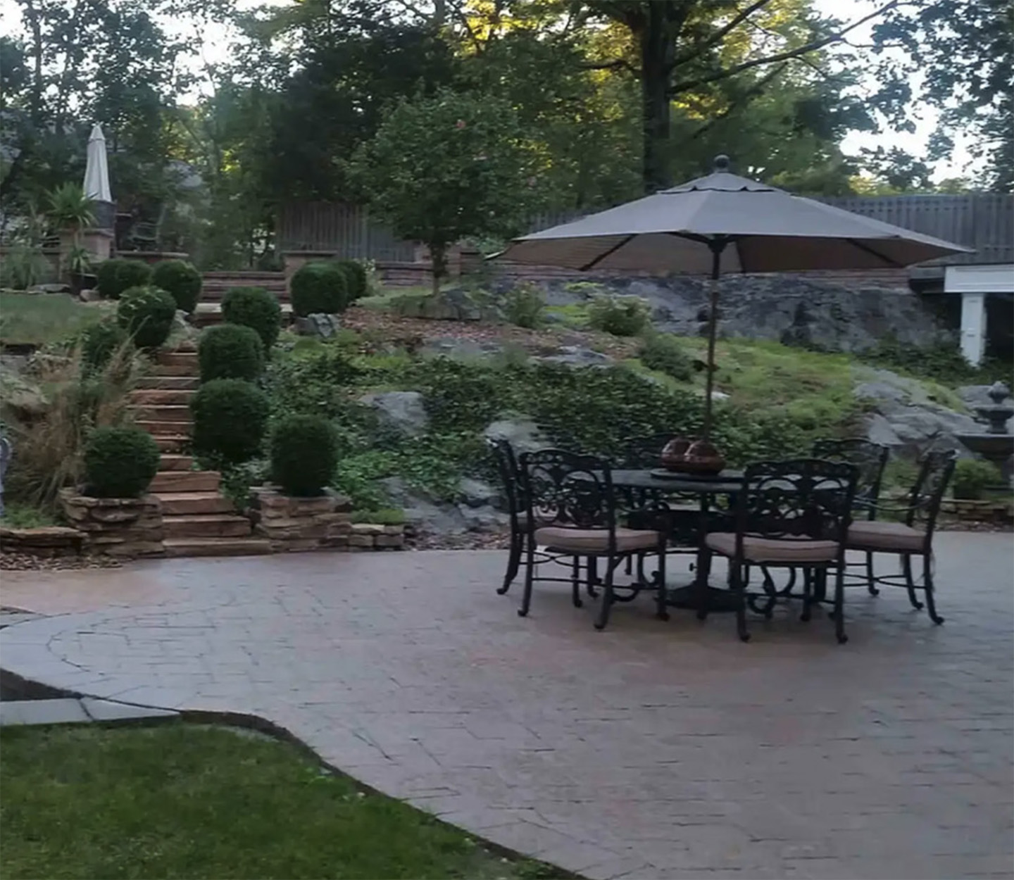 Backyard patio and grill area