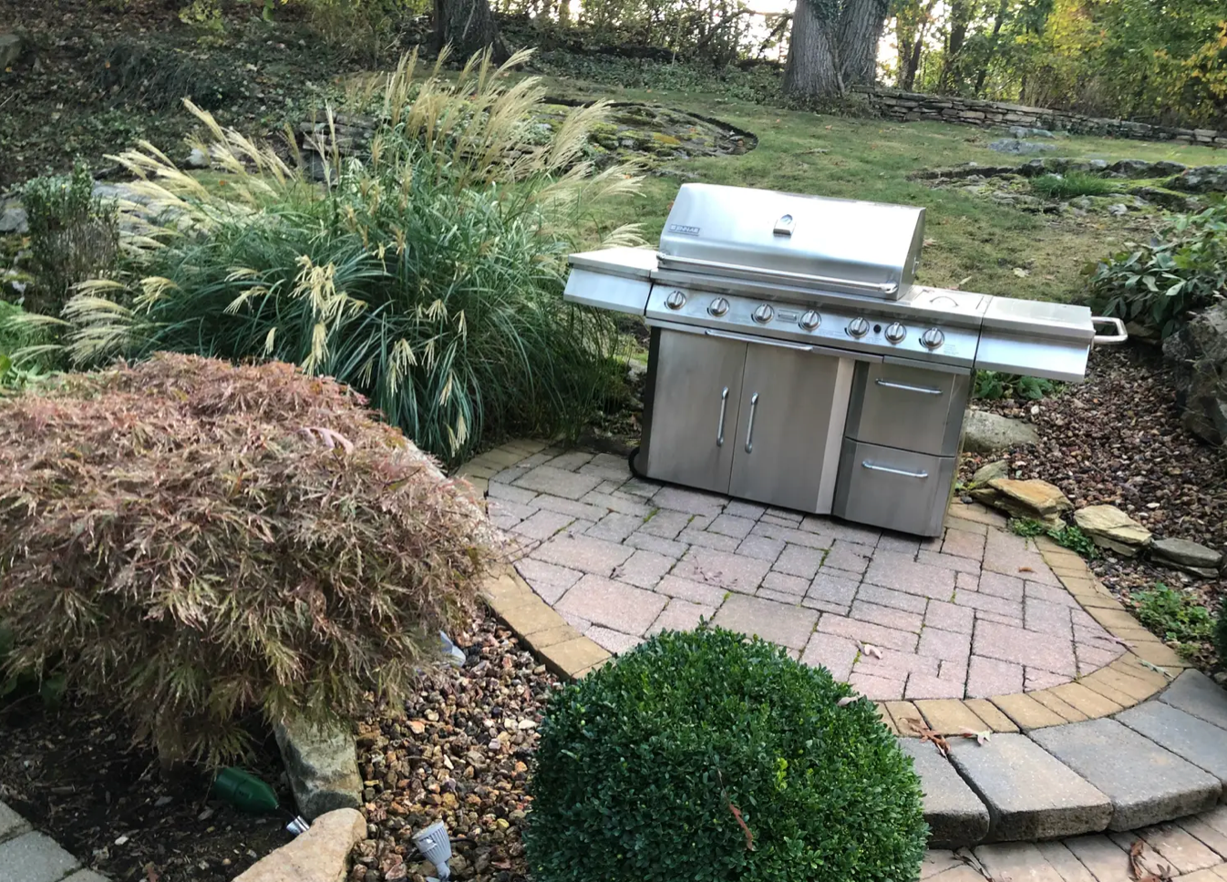 Backyard patio and grill area